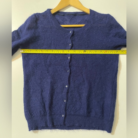 Navy Blue Wool Blend Button Front Cardigan Sweater - Picture 7 of 8